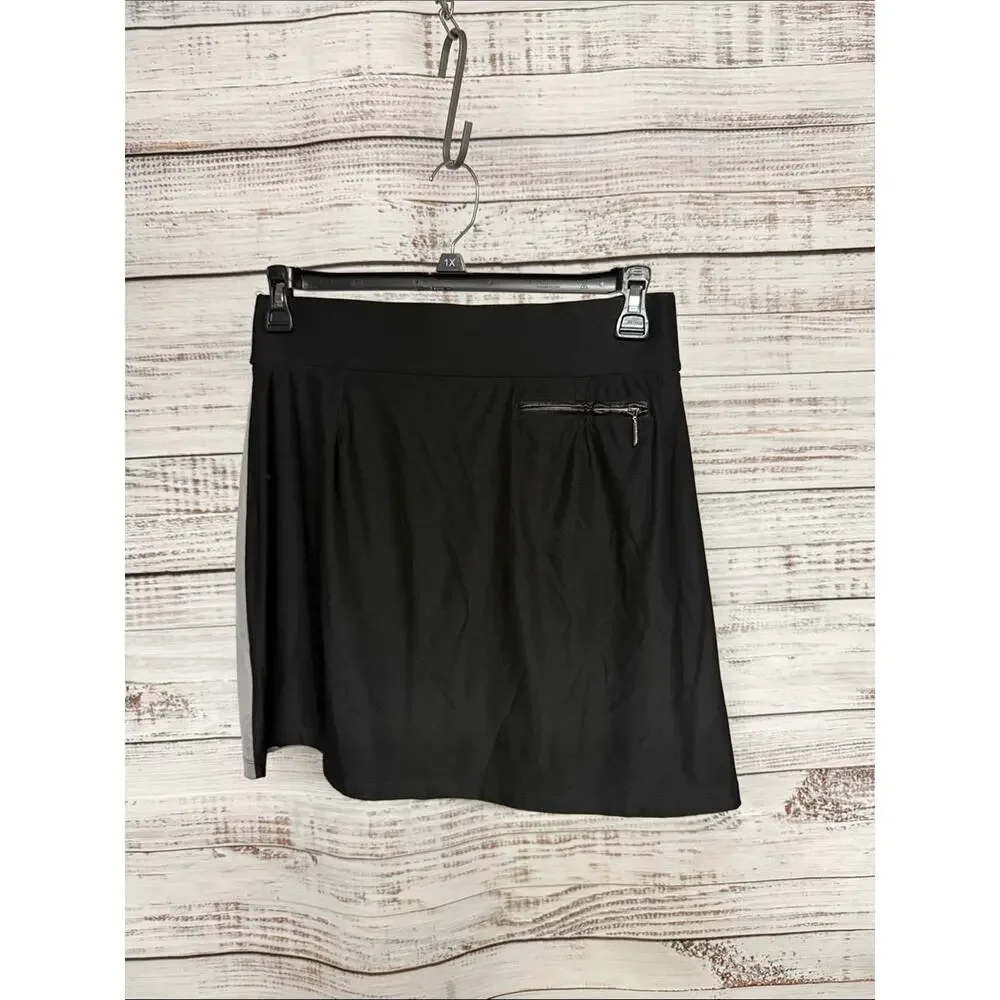 Jamie Sadock Golf Skirt Black Silver Medium